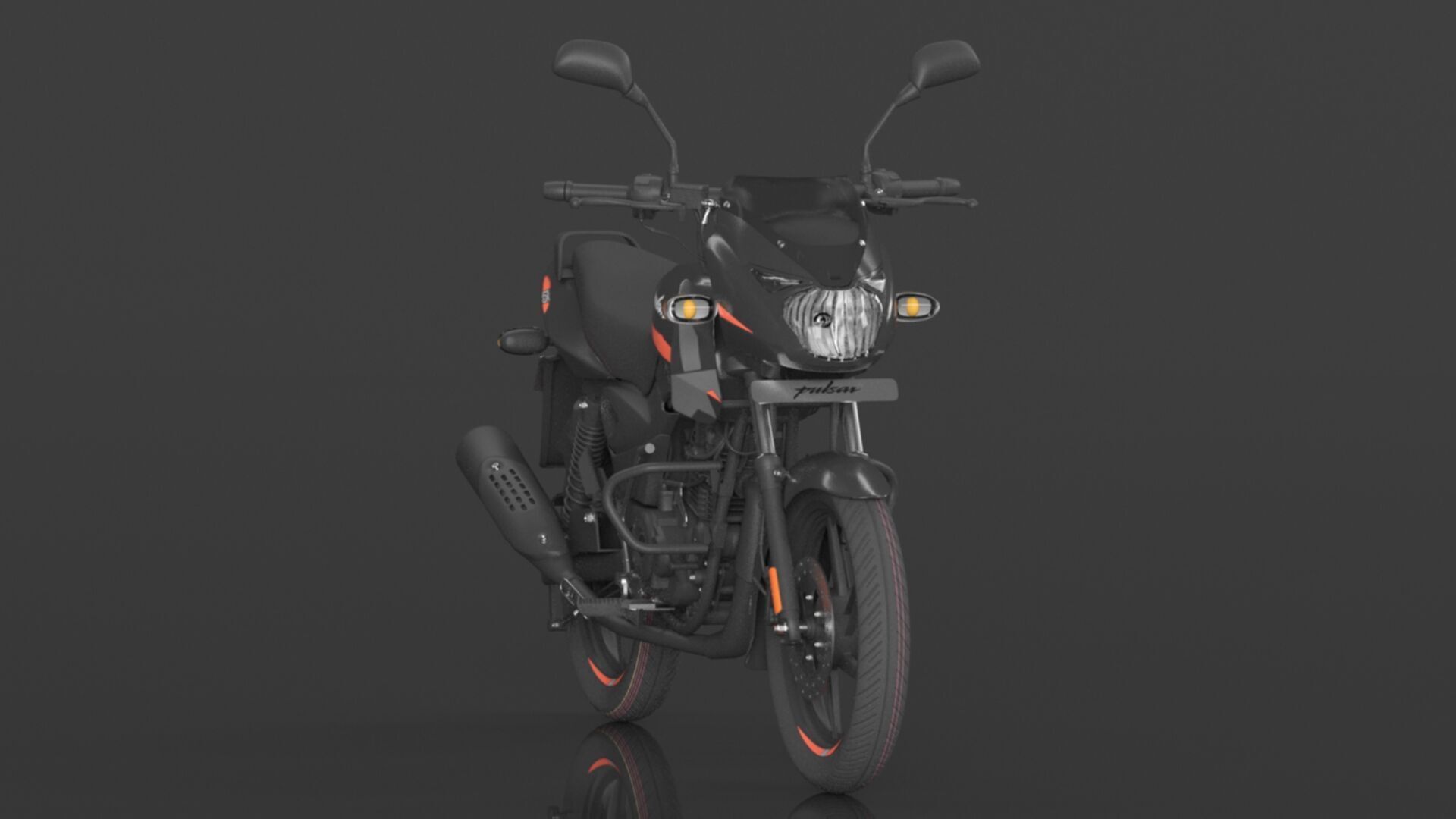 Bajaj Pulsar 125 Neon Disc Bike Low-poly 3D model_3