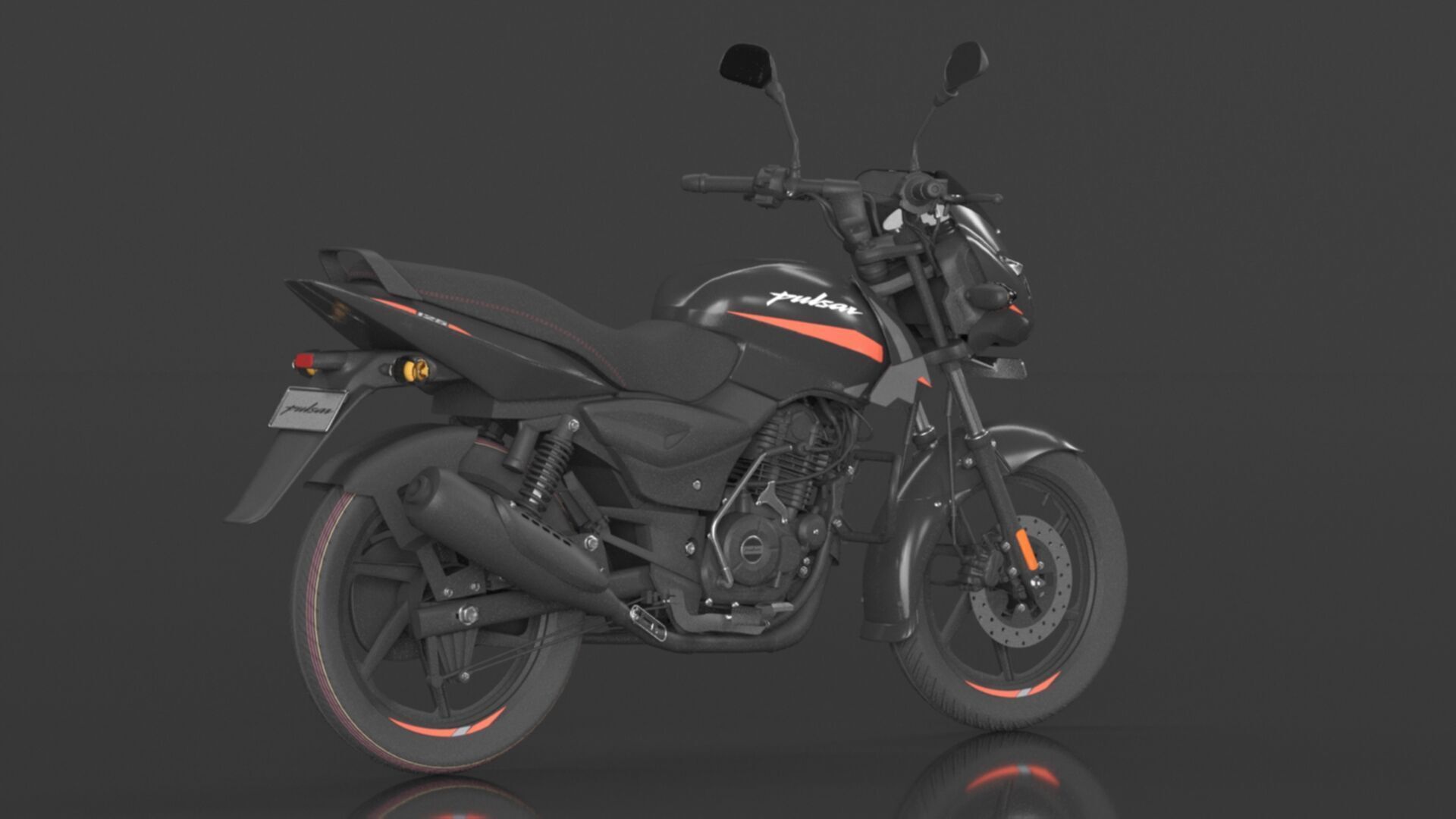 Bajaj Pulsar 125 Neon Disc Bike Low-poly 3D model_7