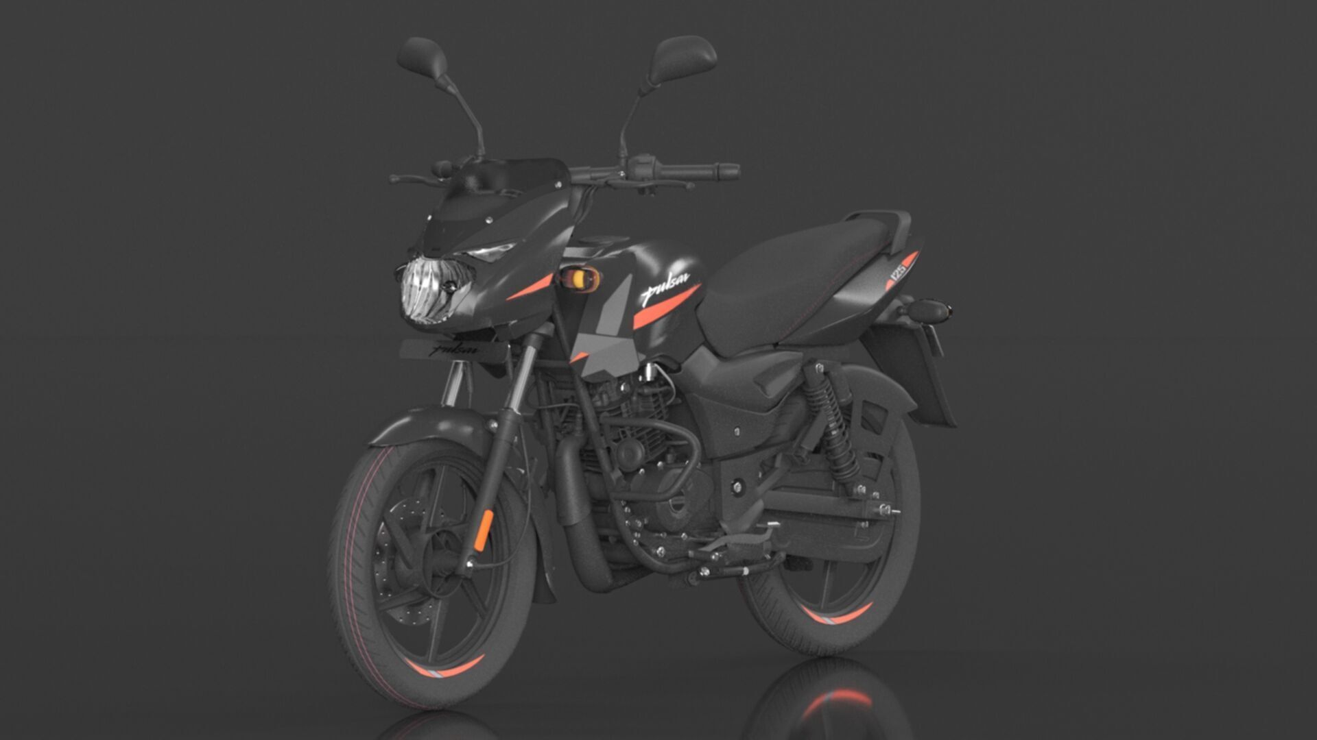 Bajaj Pulsar 125 Neon Disc Bike Low-poly 3D model_13