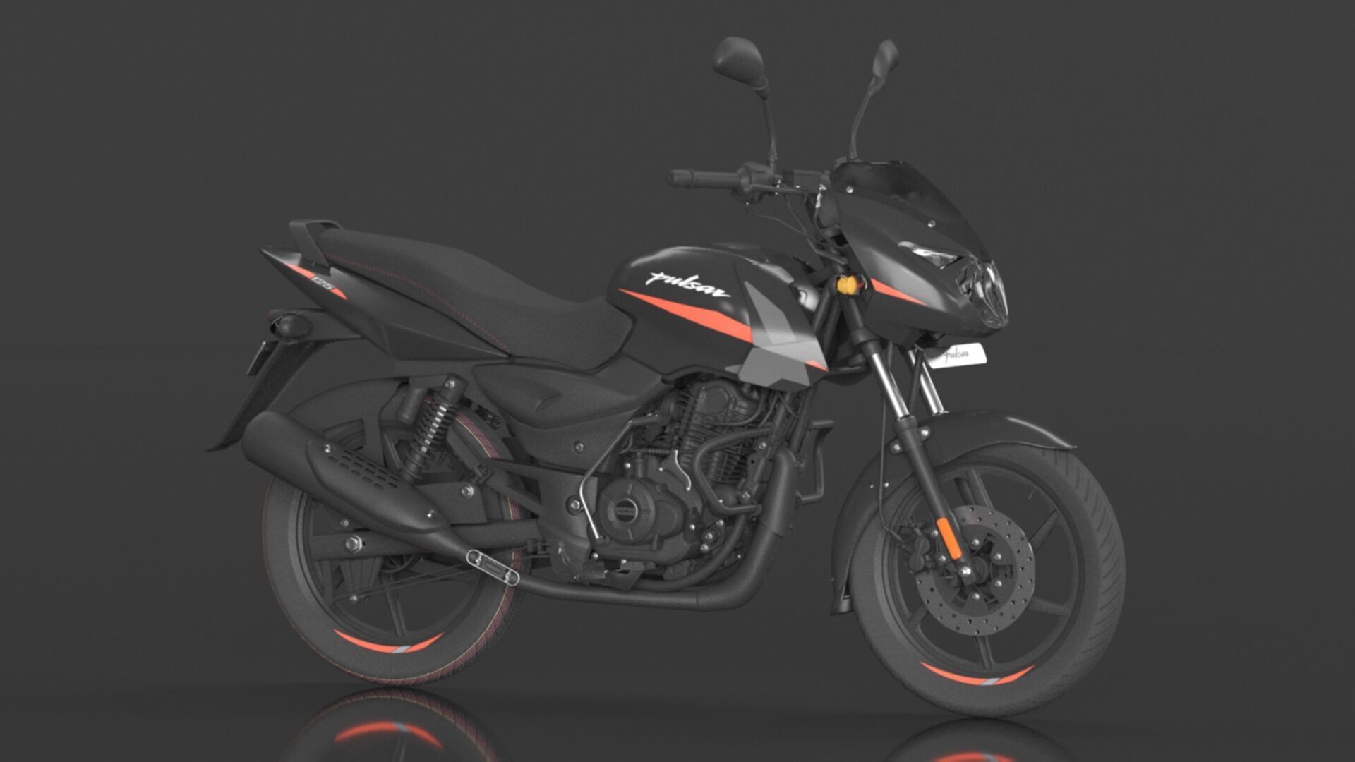 Bajaj Pulsar 125 Neon Disc Bike Low-poly 3D model_5