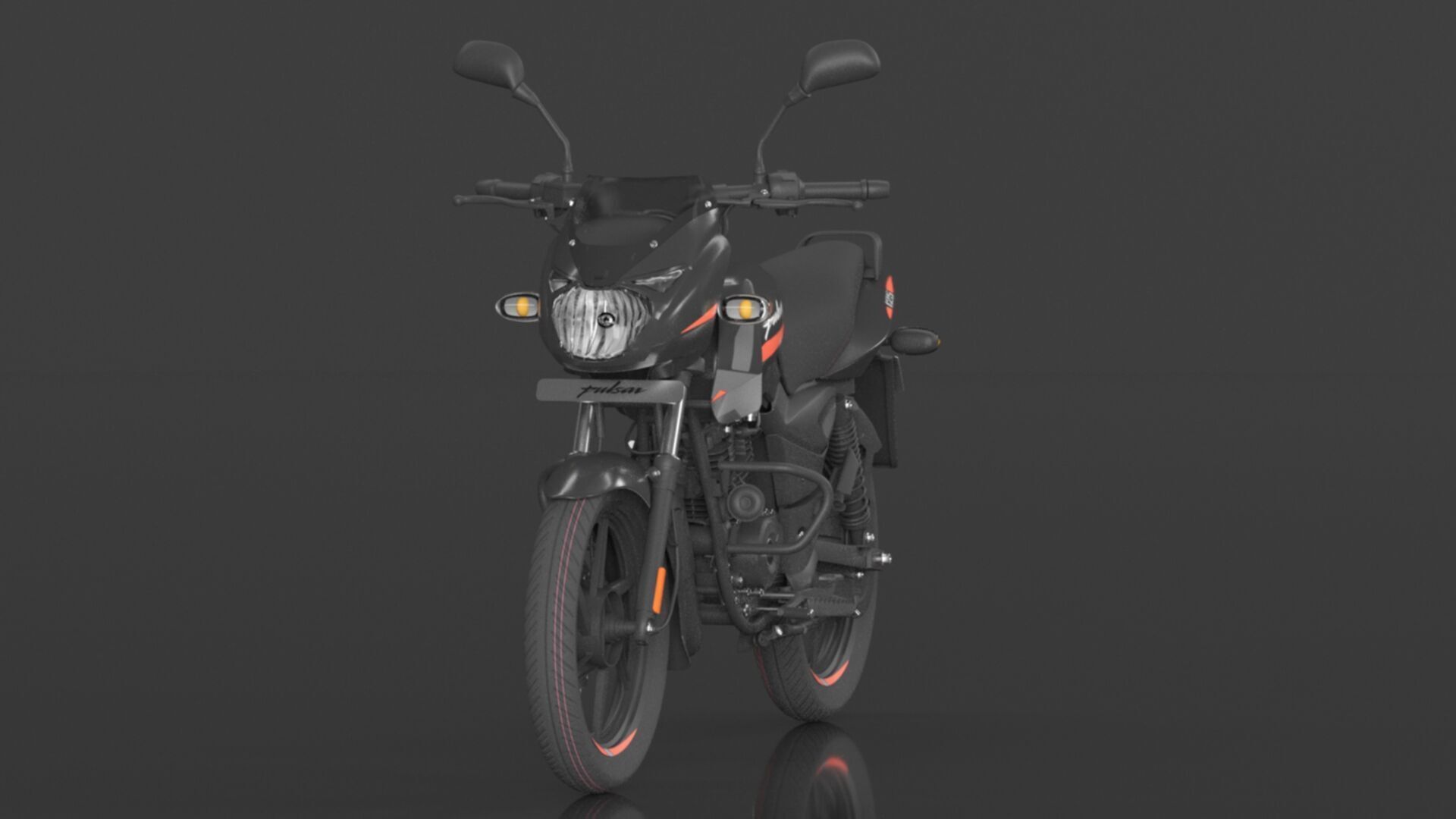 Bajaj Pulsar 125 Neon Disc Bike Low-poly 3D model_14