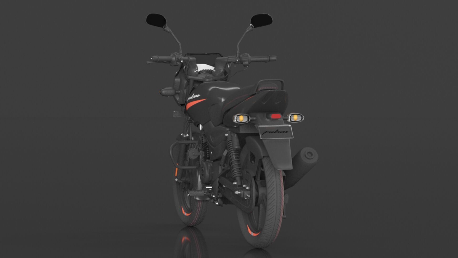 Bajaj Pulsar 125 Neon Disc Bike Low-poly 3D model_9