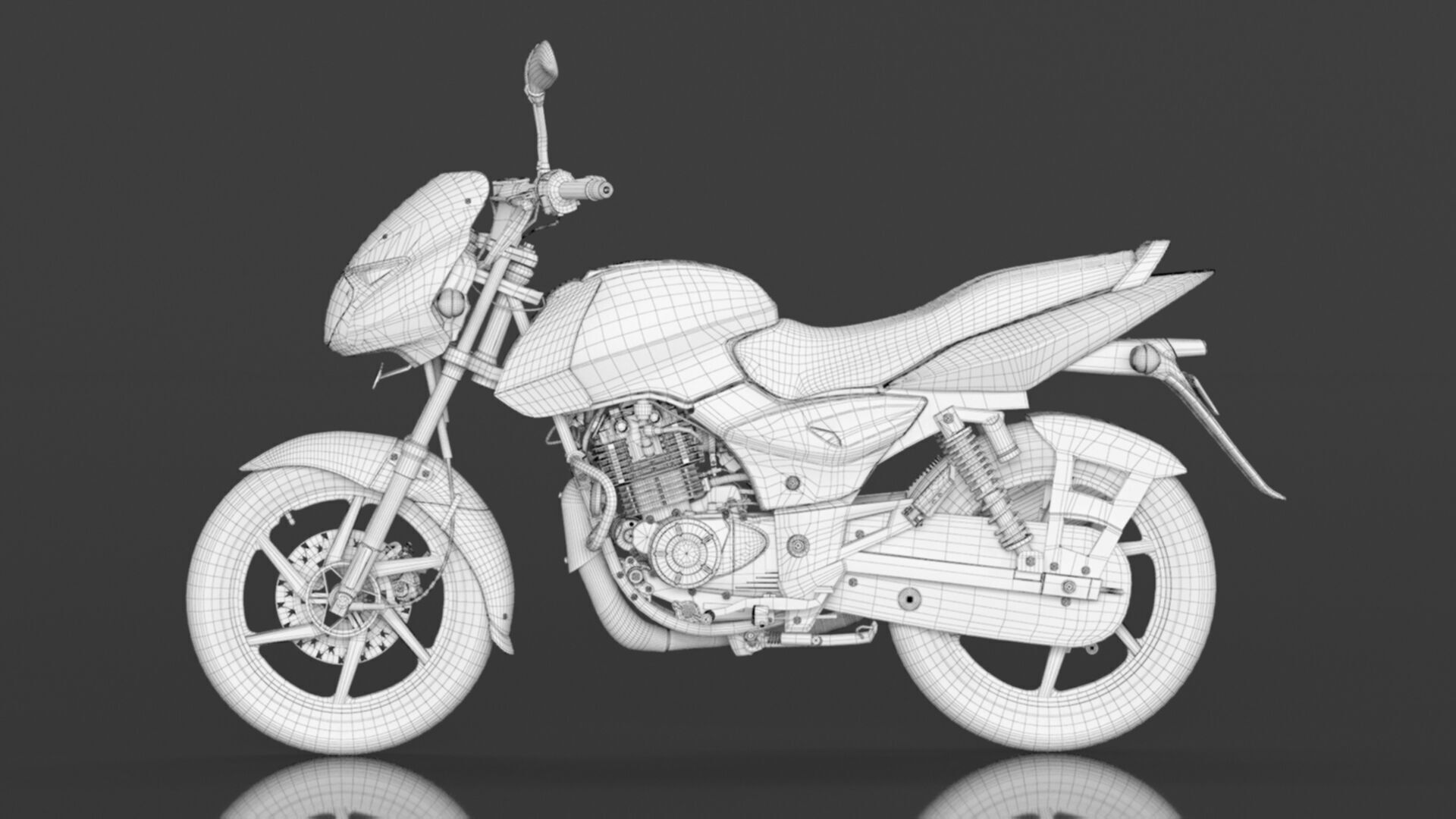 Bajaj Pulsar 125 Neon Disc Bike Low-poly 3D model_19