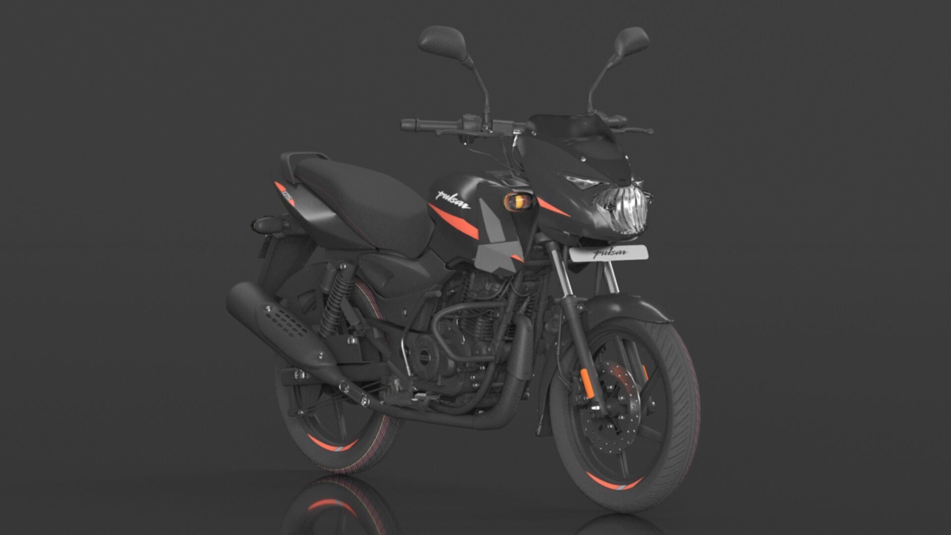 Bajaj Pulsar 125 Neon Disc Bike Low-poly 3D model_4