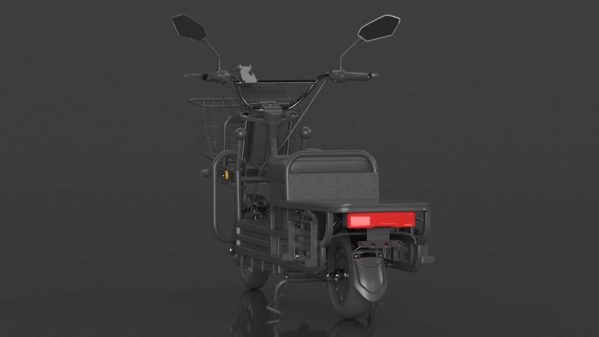 EOX E-Horse Low Speed 3 Wheeler Electric Loader Scooter Low-poly 3D model_9