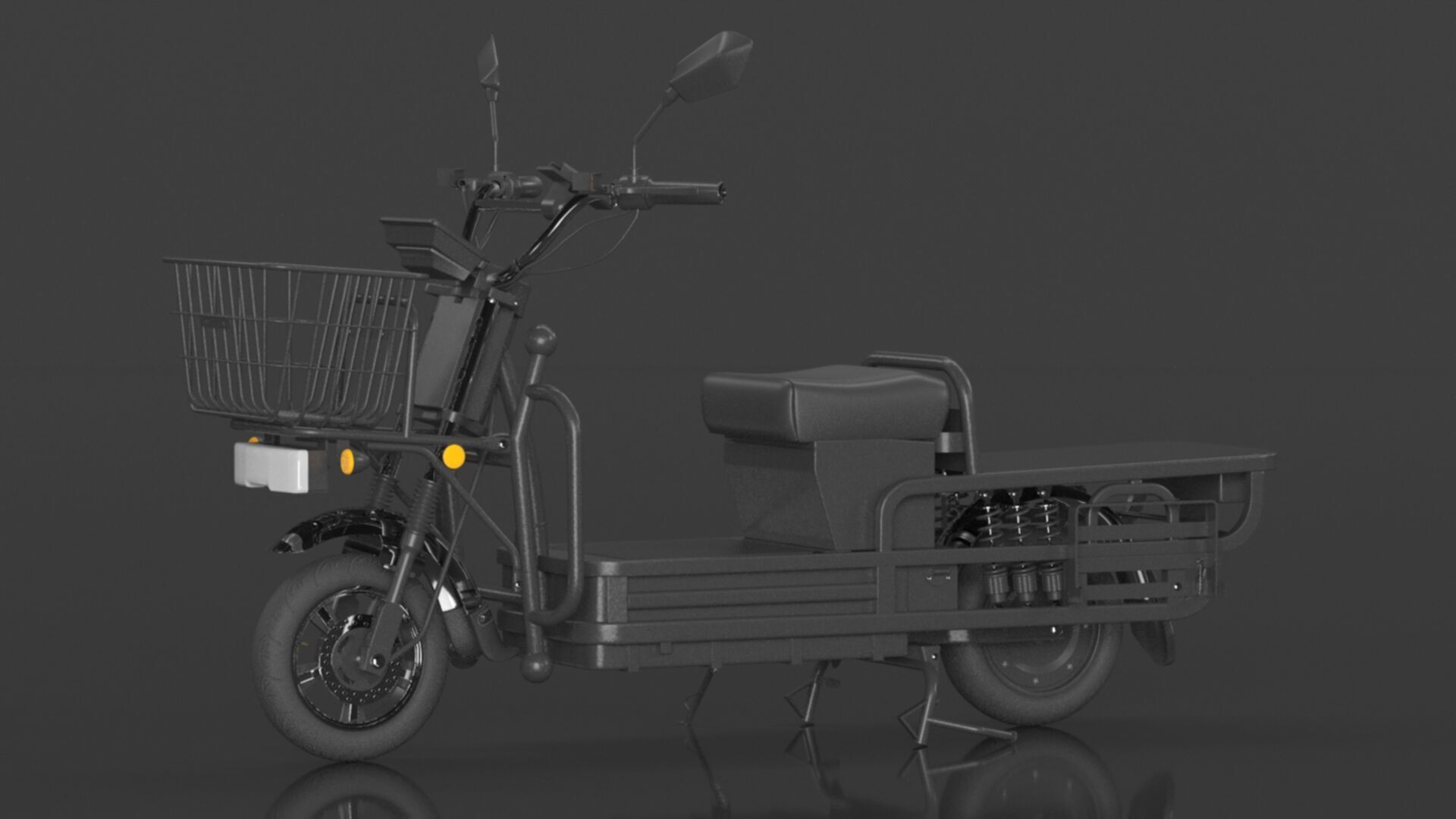 EOX E-Horse Low Speed 3 Wheeler Electric Loader Scooter Low-poly 3D model_12