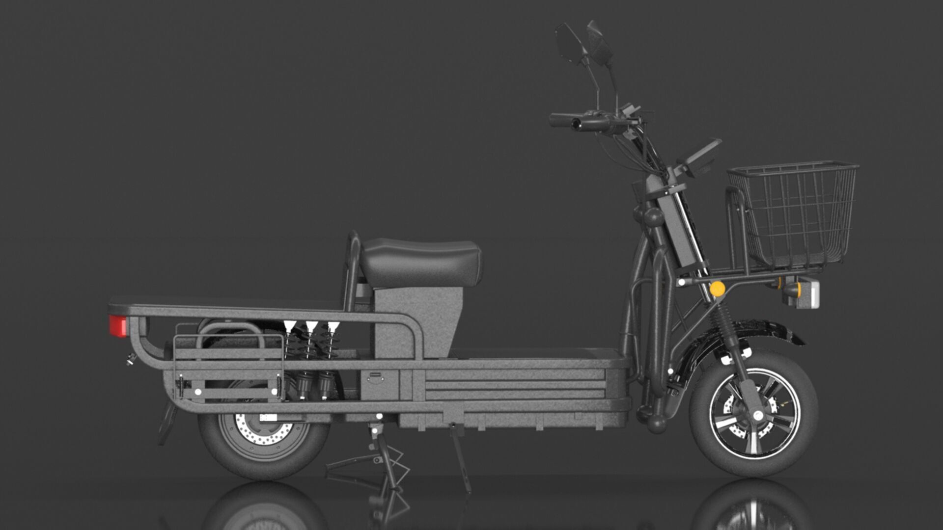 EOX E-Horse Low Speed 3 Wheeler Electric Loader Scooter Low-poly 3D model_6