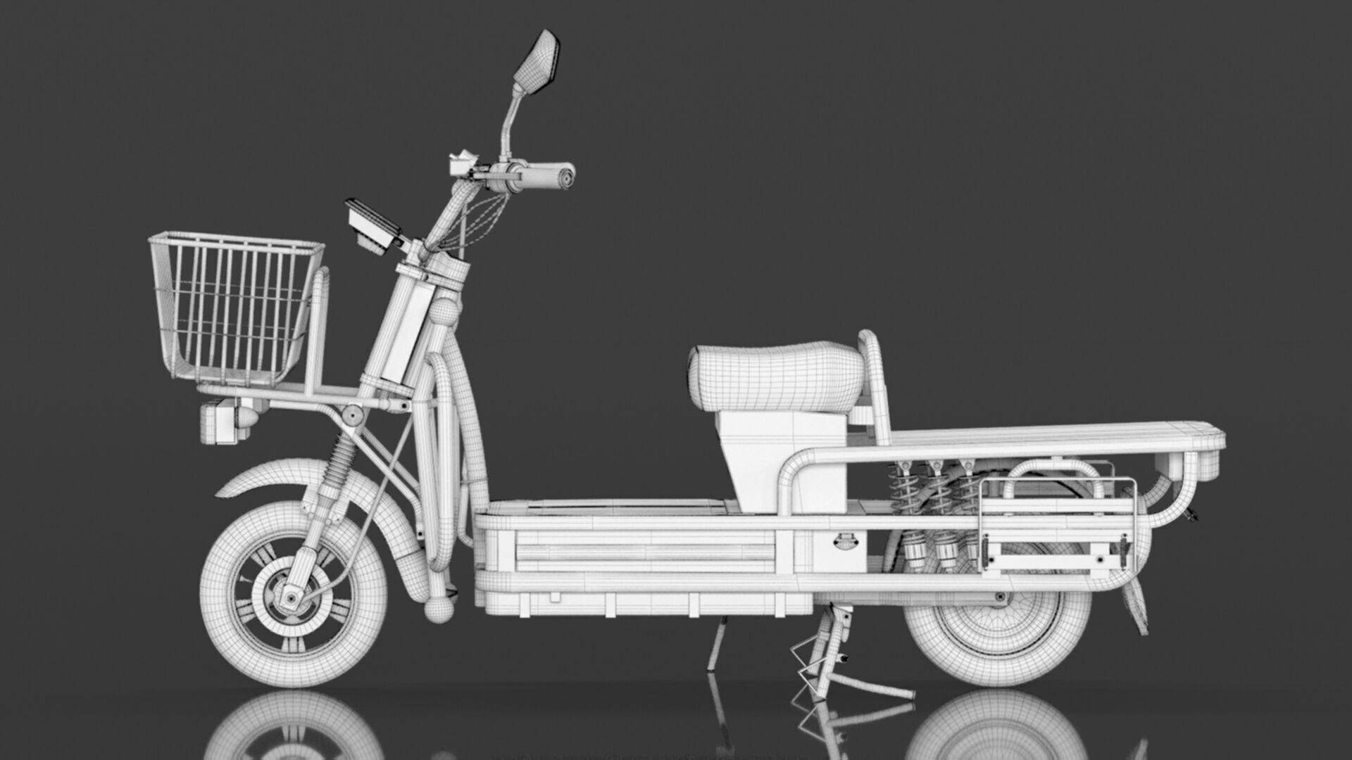 EOX E-Horse Low Speed 3 Wheeler Electric Loader Scooter Low-poly 3D model_19