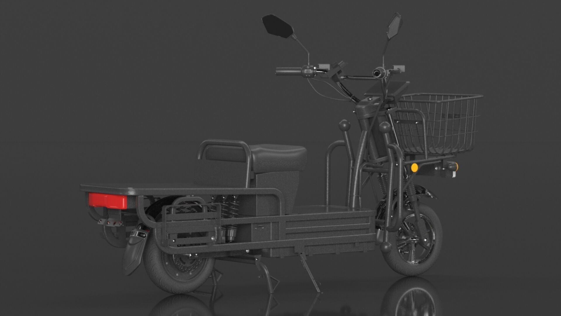 EOX E-Horse Low Speed 3 Wheeler Electric Loader Scooter Low-poly 3D model_7