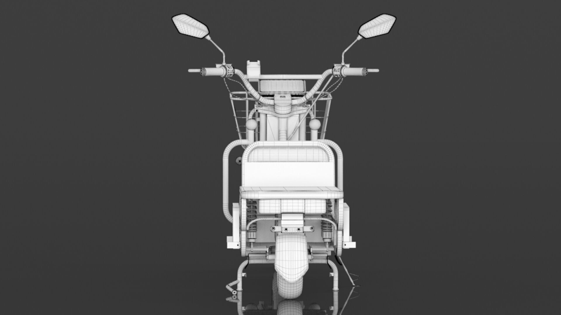 EOX E-Horse Low Speed 3 Wheeler Electric Loader Scooter Low-poly 3D model_18