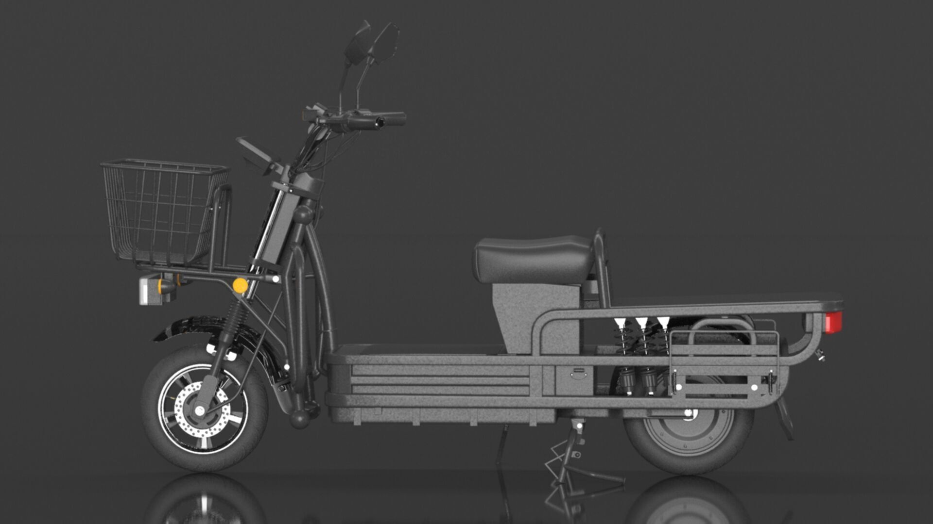 EOX E-Horse Low Speed 3 Wheeler Electric Loader Scooter Low-poly 3D model_11