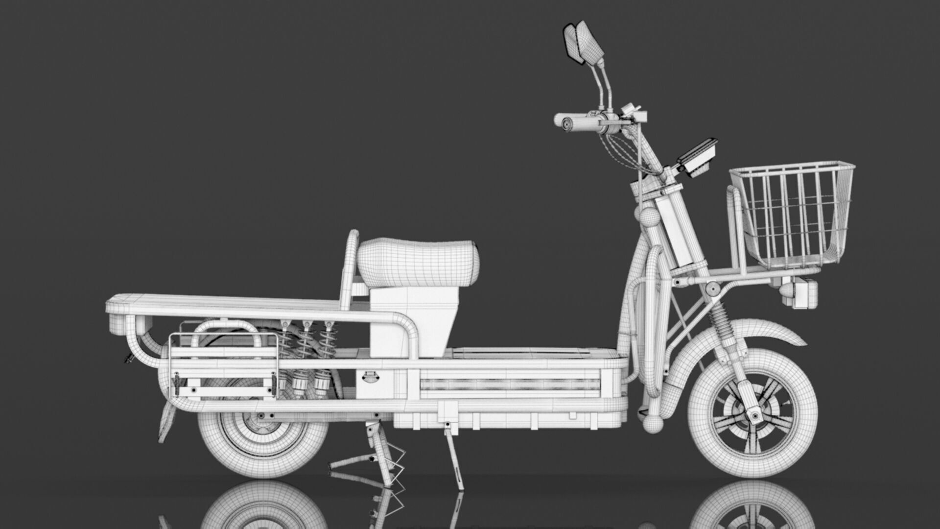 EOX E-Horse Low Speed 3 Wheeler Electric Loader Scooter Low-poly 3D model_17