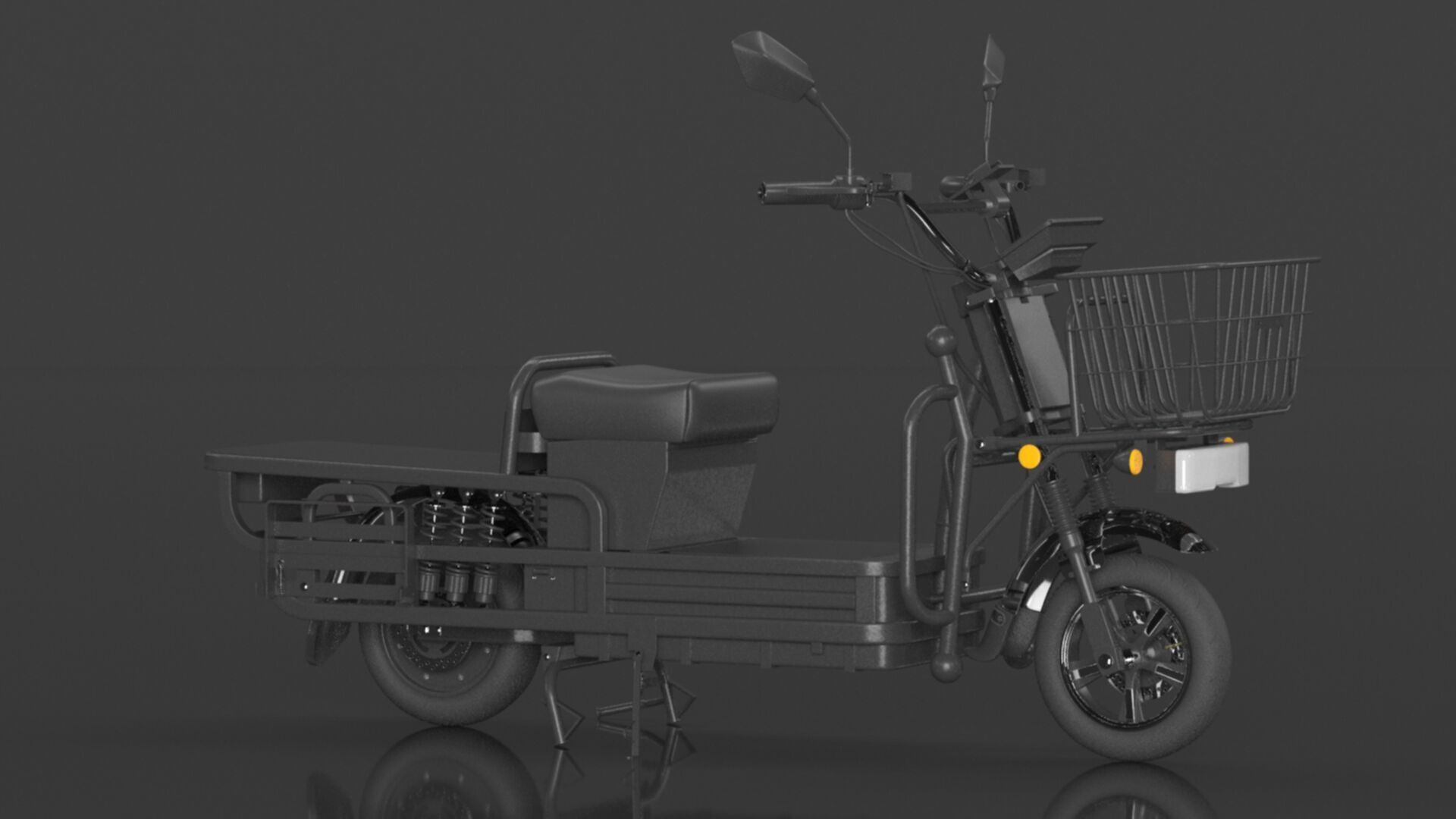 EOX E-Horse Low Speed 3 Wheeler Electric Loader Scooter Low-poly 3D model_5