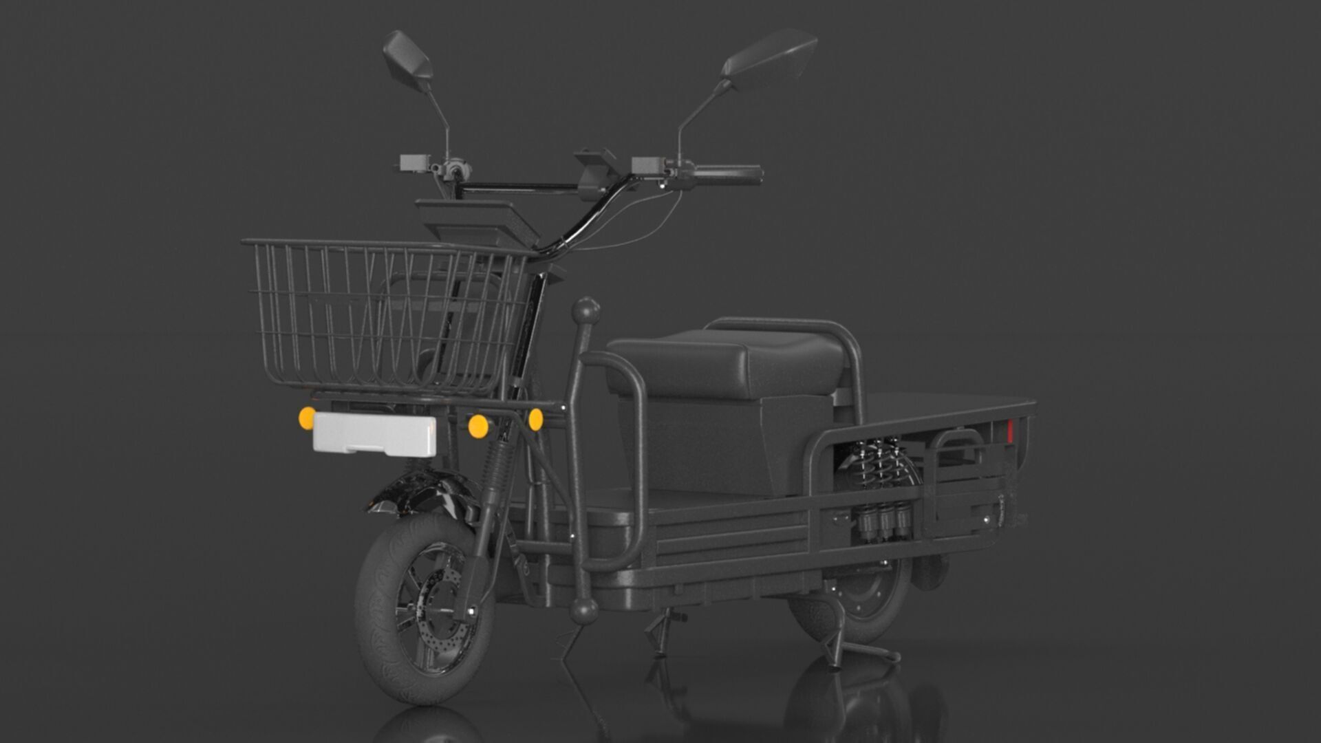 EOX E-Horse Low Speed 3 Wheeler Electric Loader Scooter Low-poly 3D model_13