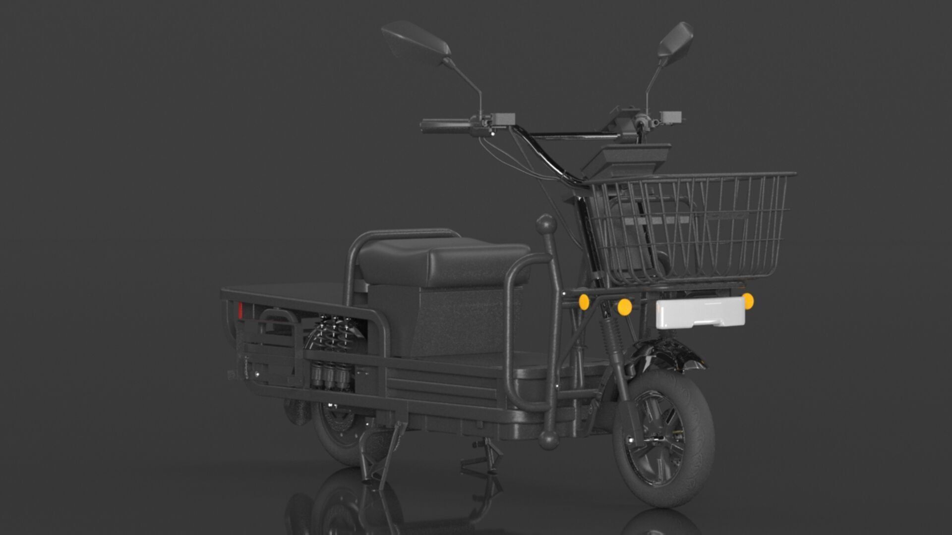 EOX E-Horse Low Speed 3 Wheeler Electric Loader Scooter Low-poly 3D model_4