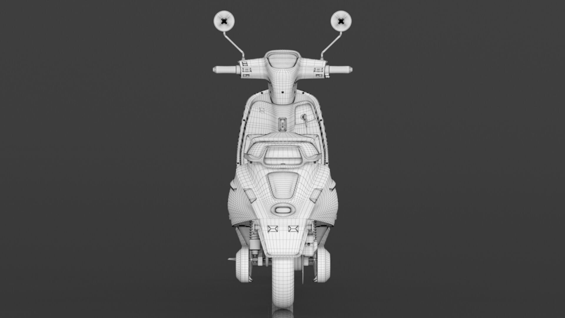  Vespa Electric Scooter Electric Motorcycle Ebike 1000W Low-poly 3D model_18