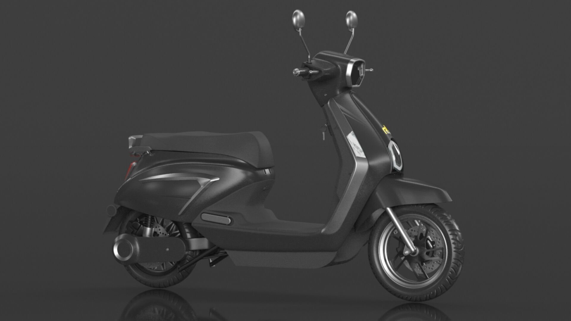  Vespa Electric Scooter Electric Motorcycle Ebike 1000W Low-poly 3D model_5