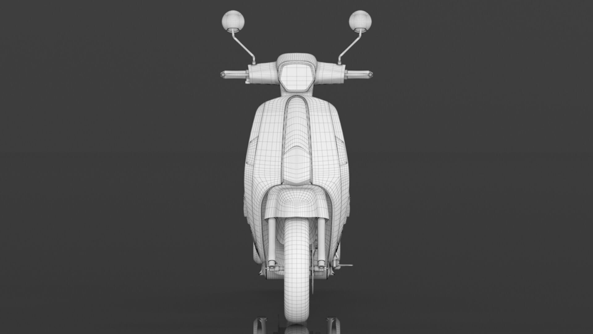  Vespa Electric Scooter Electric Motorcycle Ebike 1000W Low-poly 3D model_16