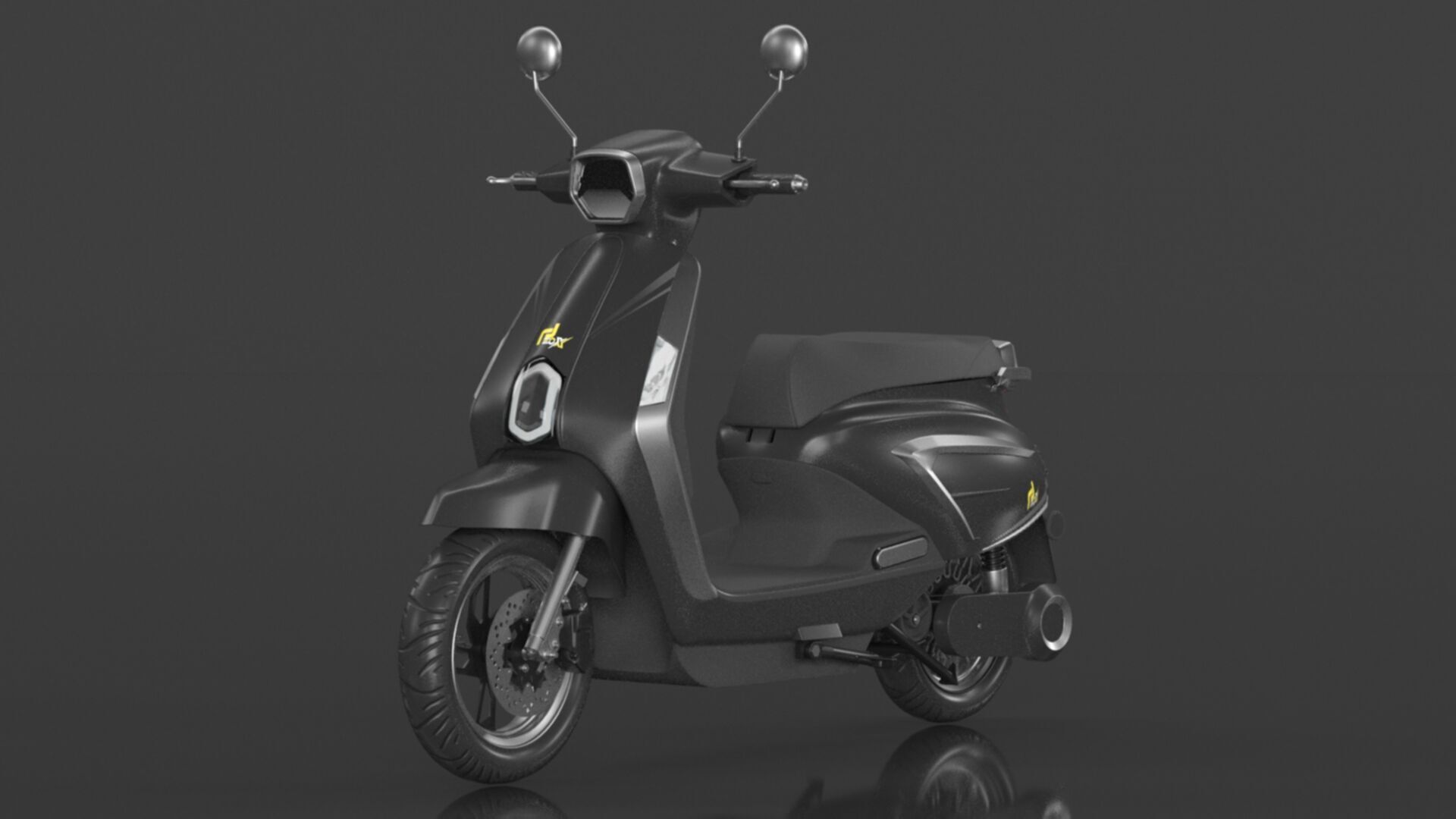  Vespa Electric Scooter Electric Motorcycle Ebike 1000W Low-poly 3D model_13