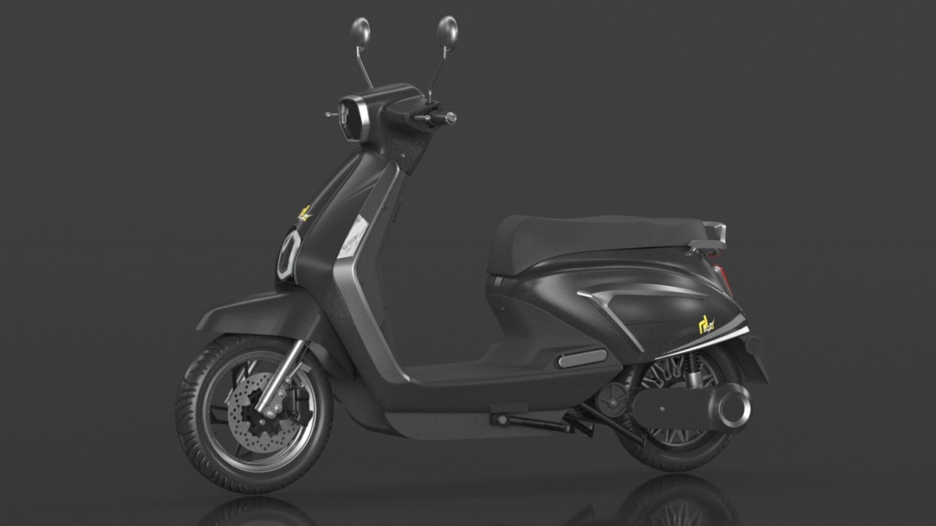  Vespa Electric Scooter Electric Motorcycle Ebike 1000W Low-poly 3D model_12