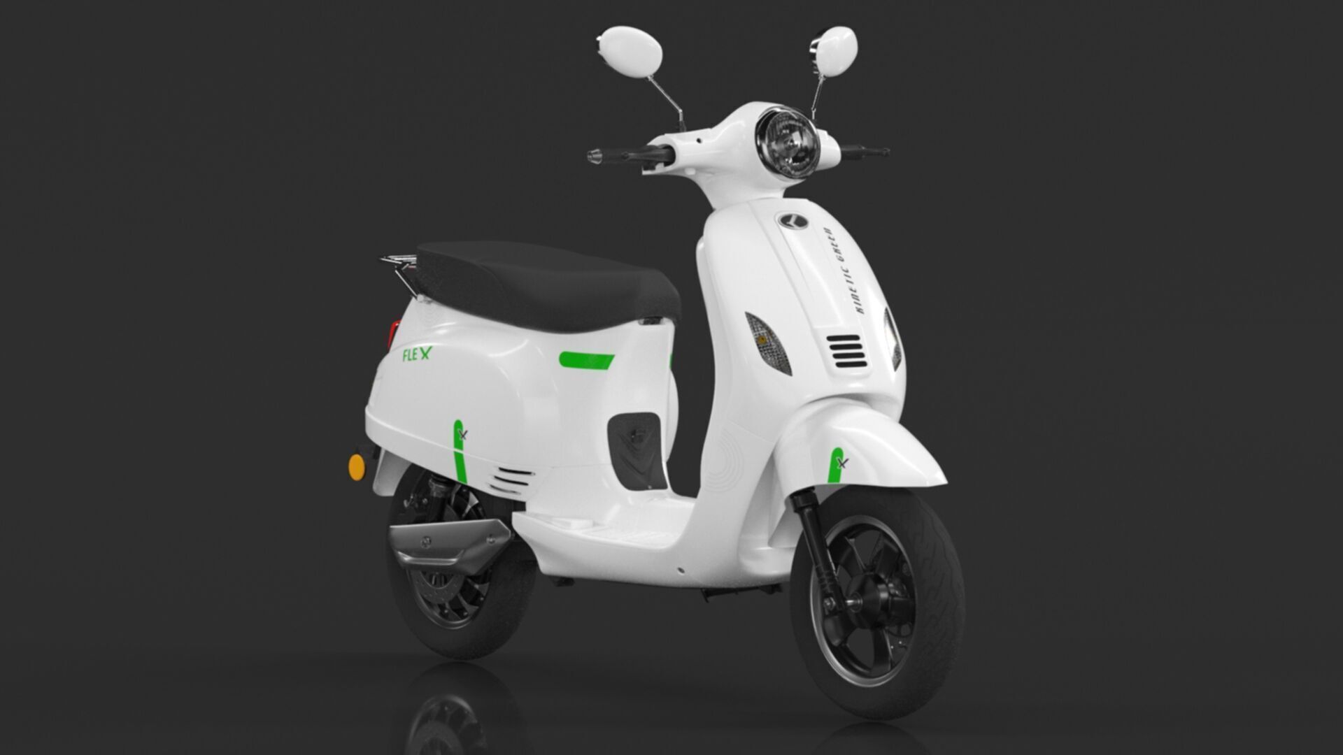 Kinetic Green Zing High Speed Electric Scooter With Charger Low-poly 3D model_4