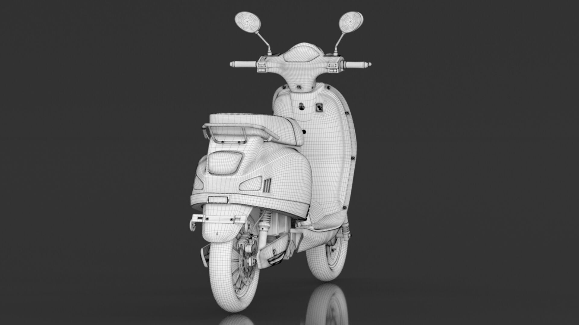 Kinetic Green Zing High Speed Electric Scooter With Charger Low-poly 3D model_25