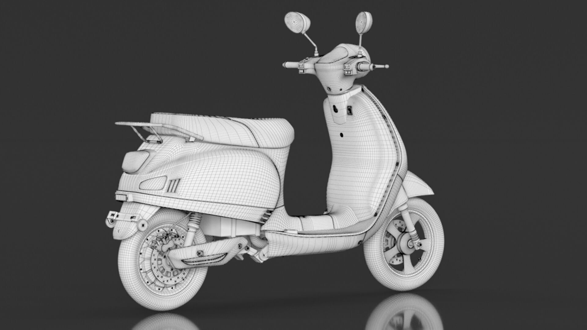 Kinetic Green Zing High Speed Electric Scooter With Charger Low-poly 3D model_24