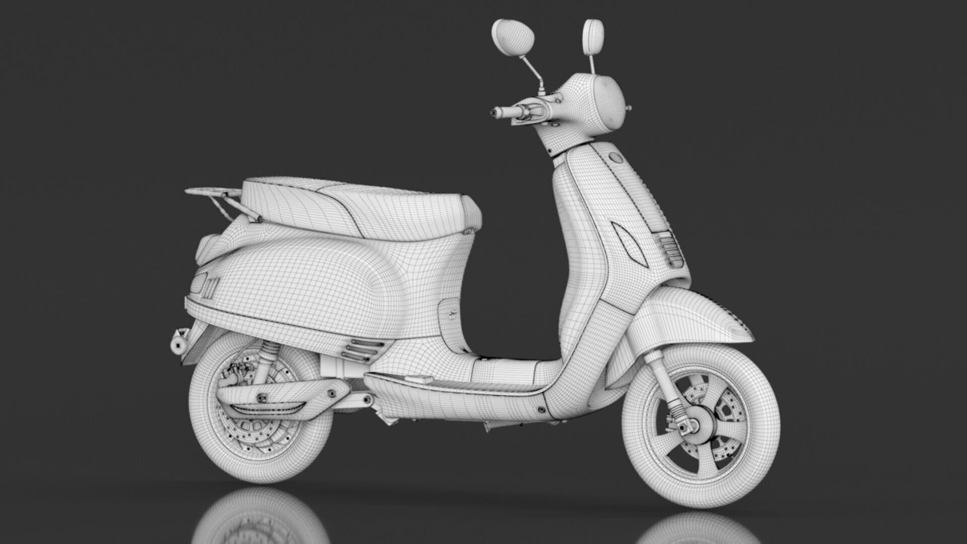 Kinetic Green Zing High Speed Electric Scooter With Charger Low-poly 3D model_22