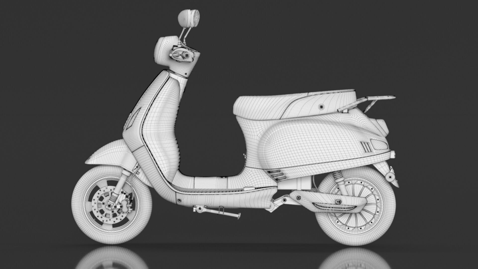 Kinetic Green Zing High Speed Electric Scooter With Charger Low-poly 3D model_28