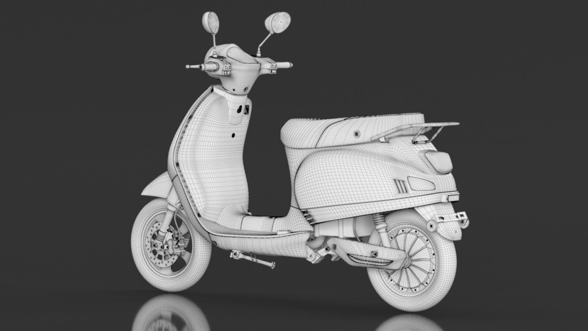 Kinetic Green Zing High Speed Electric Scooter With Charger Low-poly 3D model_27