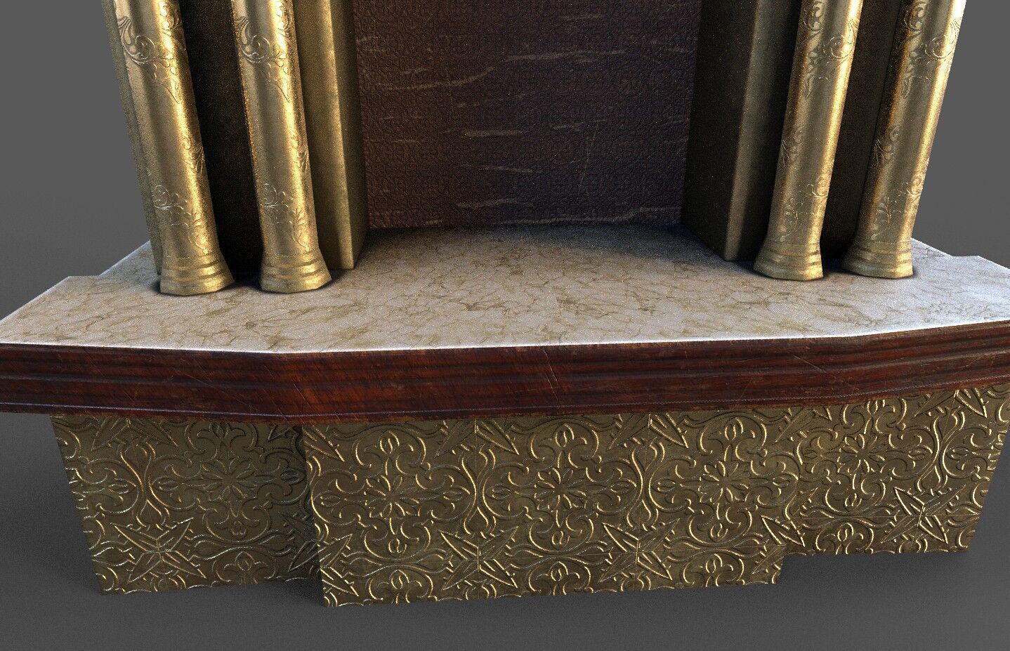 Church altarpiece Low-poly 3D model_4