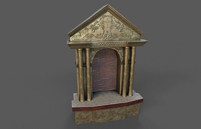 Church altarpiece Low-poly 3D model