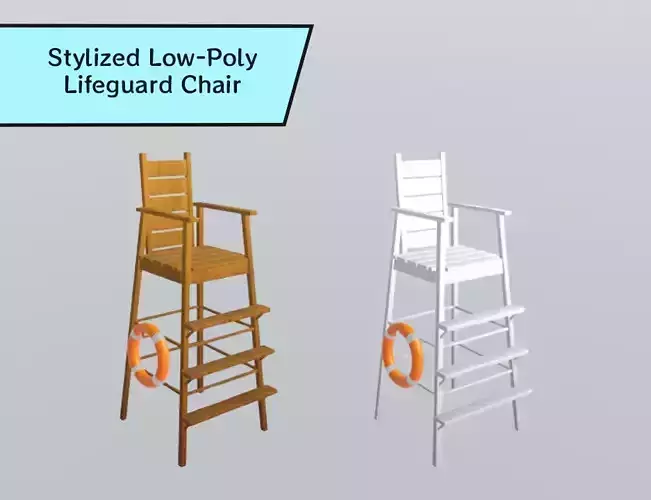 Stylized Low-Poly Lifeguard Chair