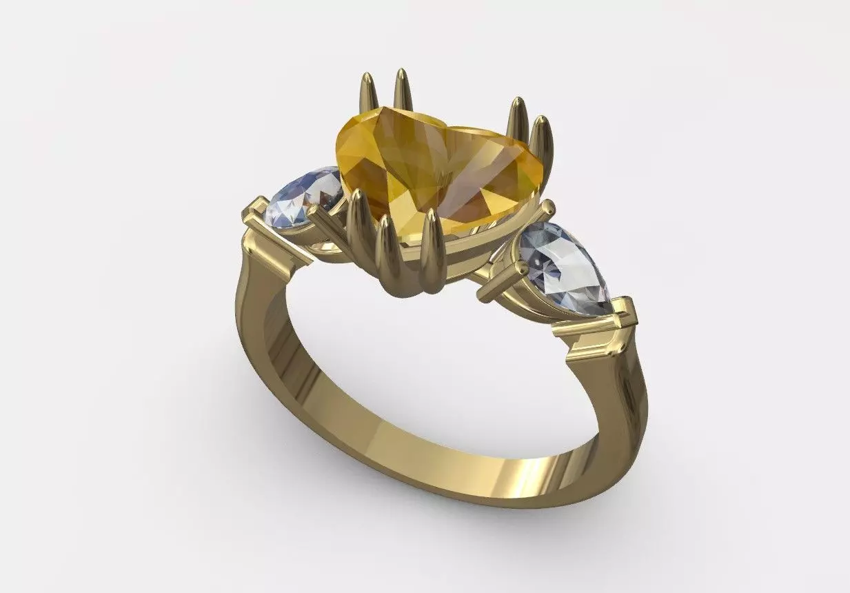 Grff ring with heart 3D print model_0