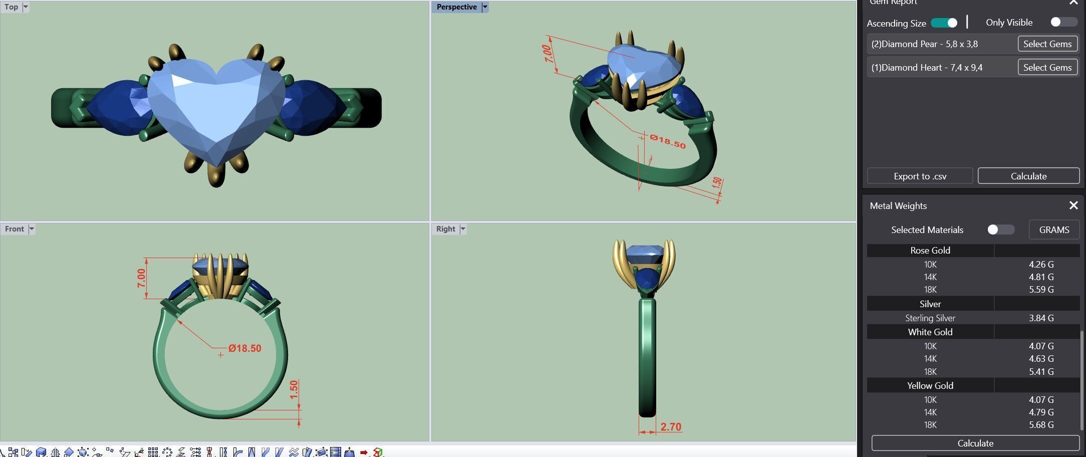 Grff ring with heart 3D print model_1