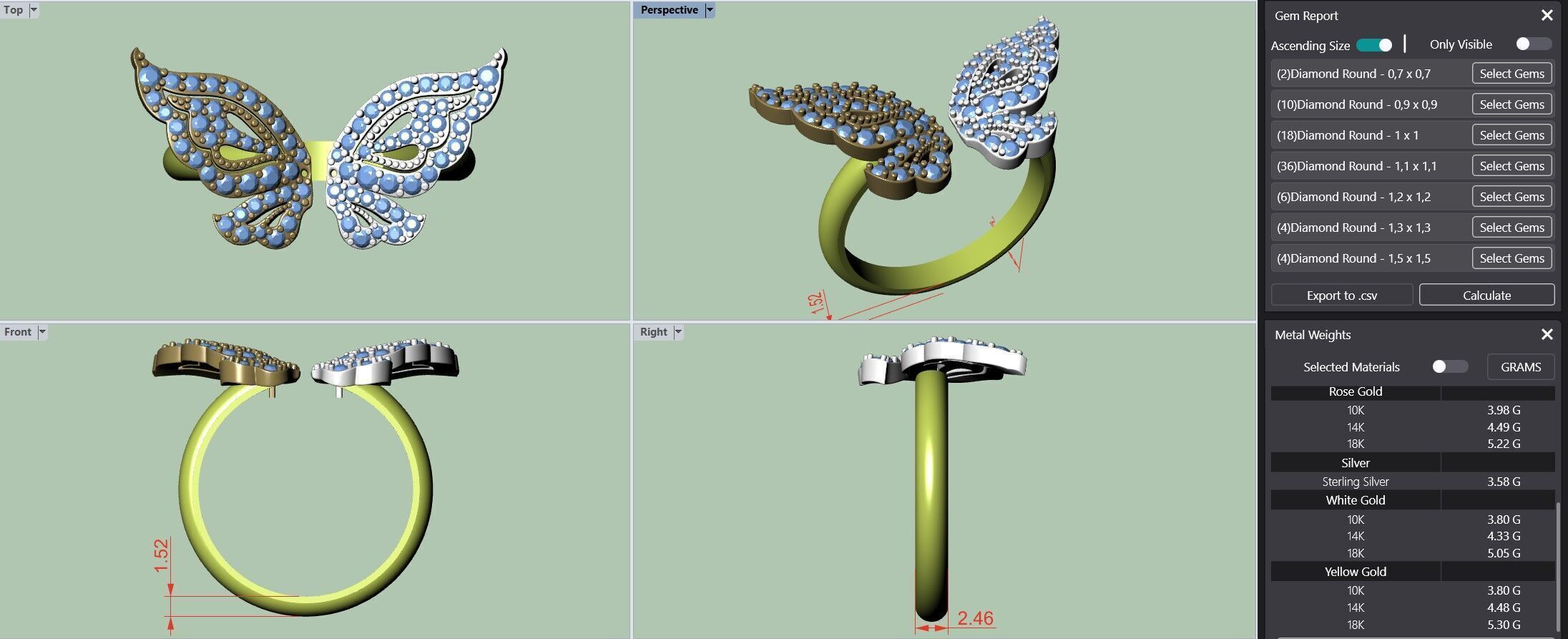 Butterfly ring 3D print model_1