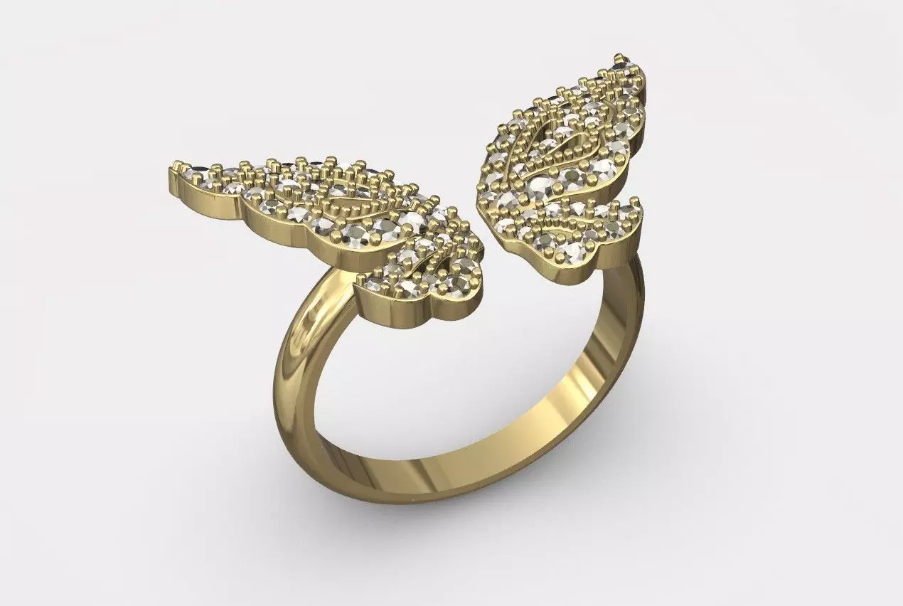 Butterfly ring 3D print model_0