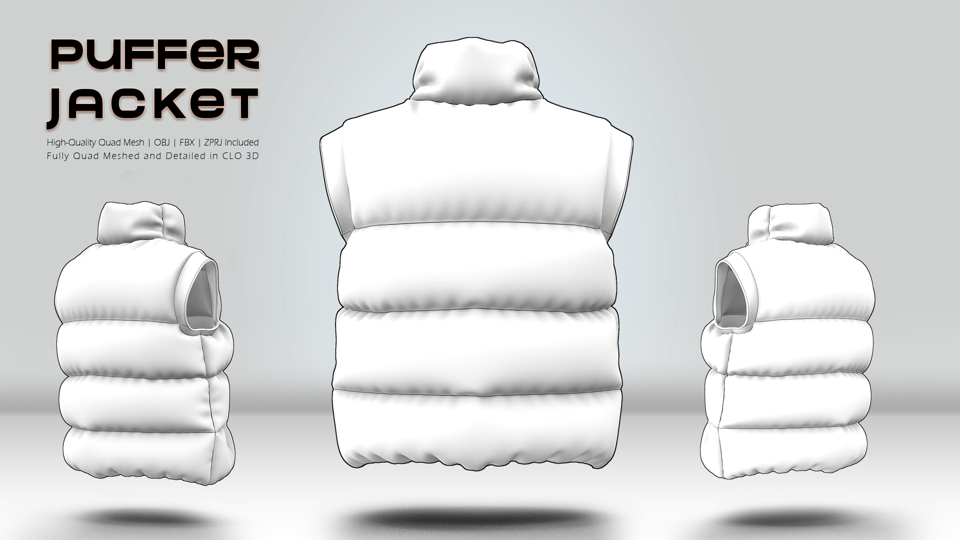 Puffer Jacket 02  3D model_8