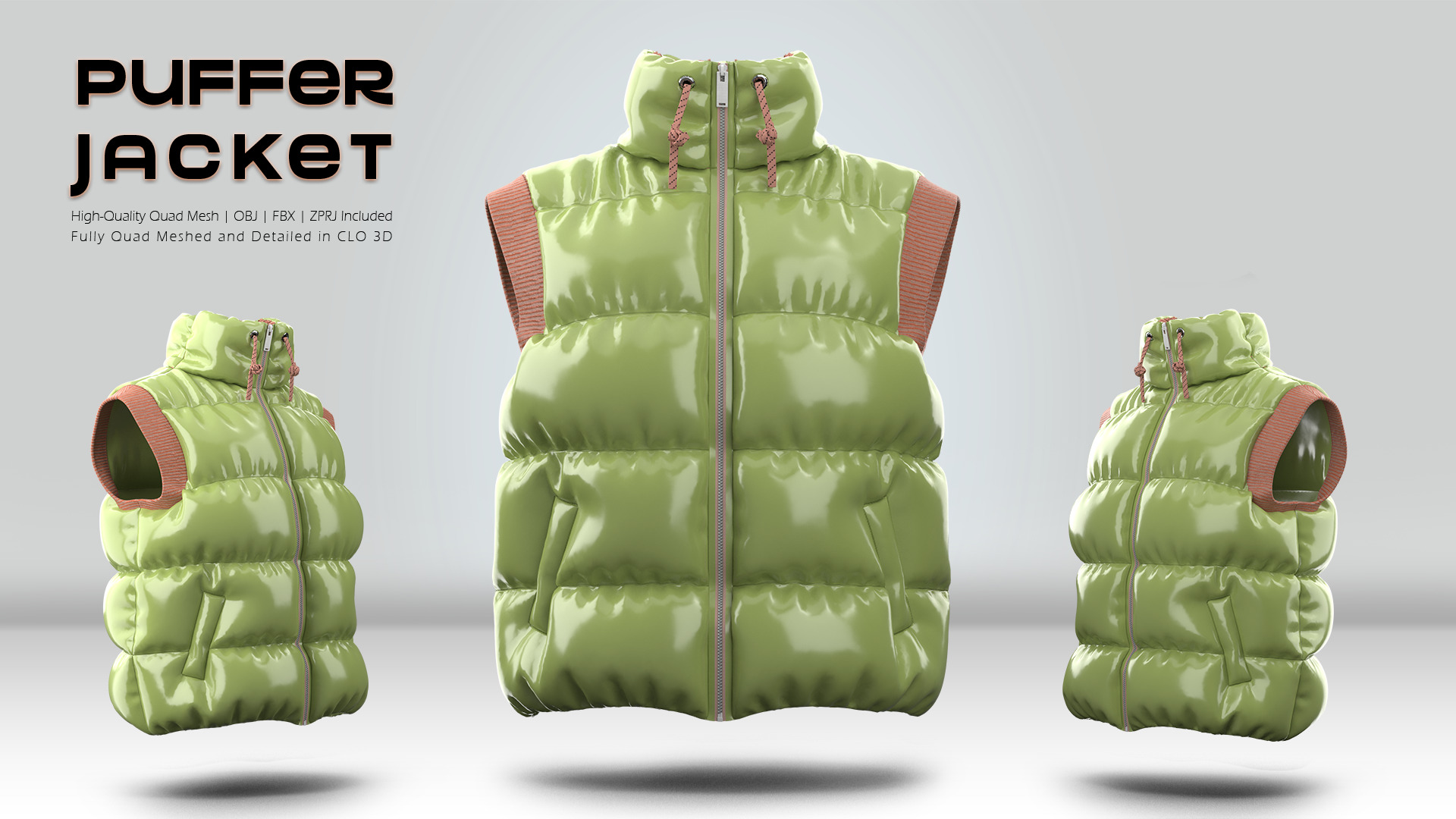 Puffer Jacket 02  3D model_2