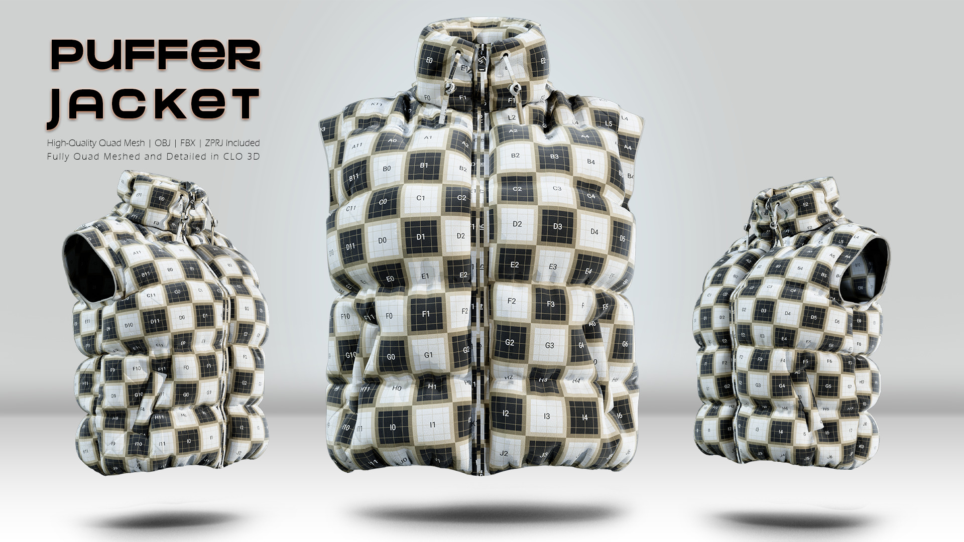 Puffer Jacket 02  3D model_4