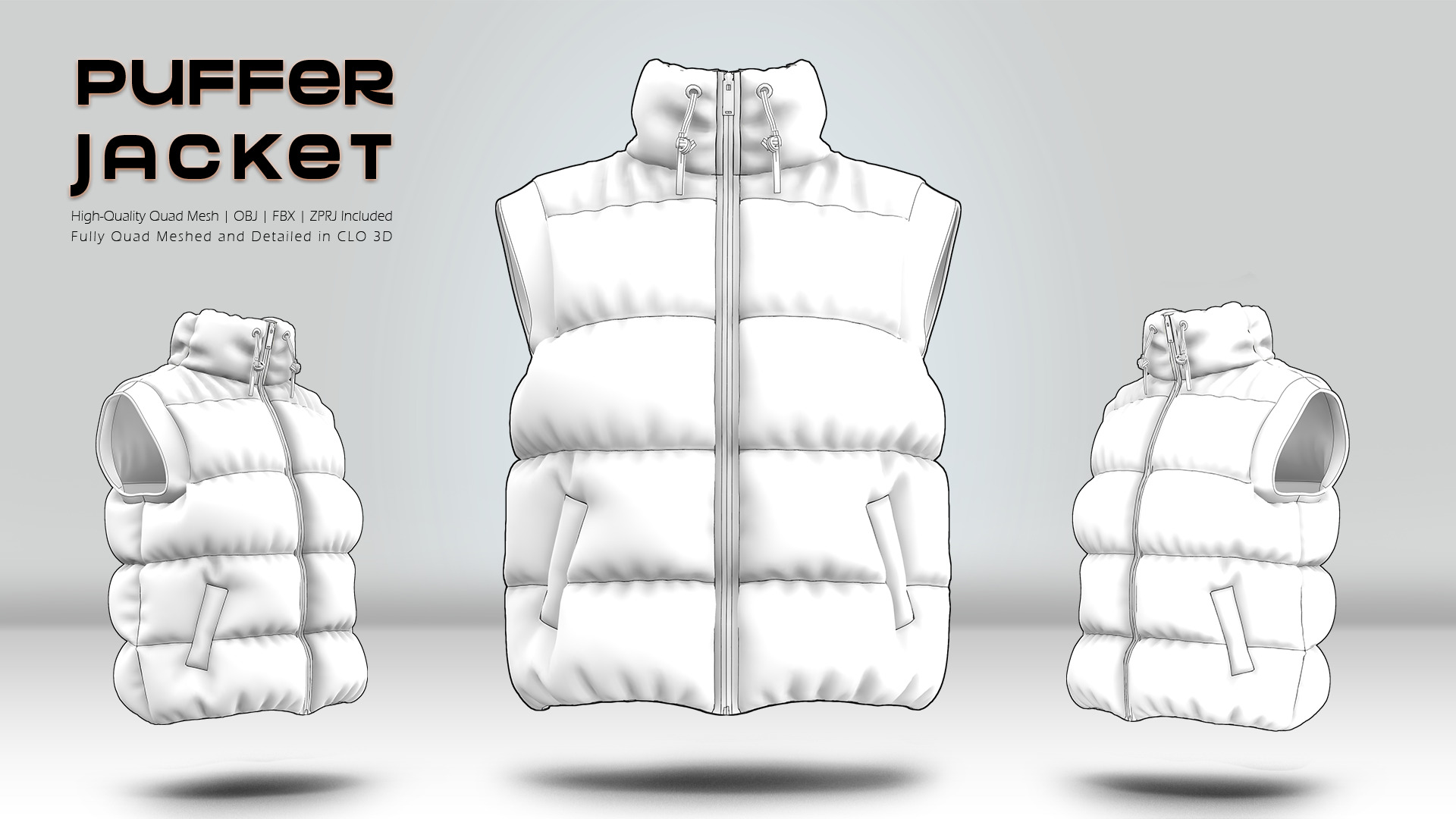 Puffer Jacket 02  3D model_9