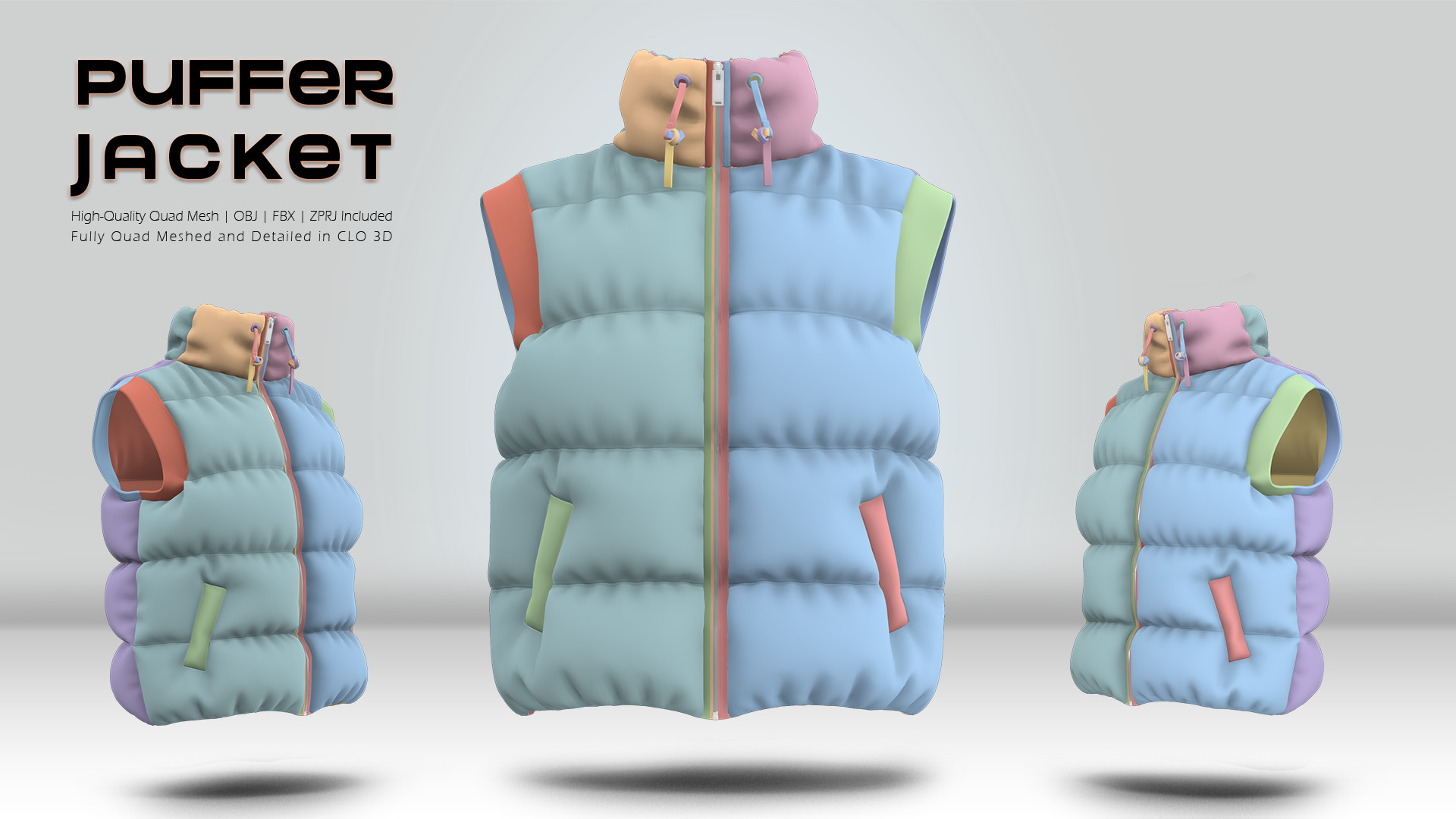 Puffer Jacket 02  3D model_6