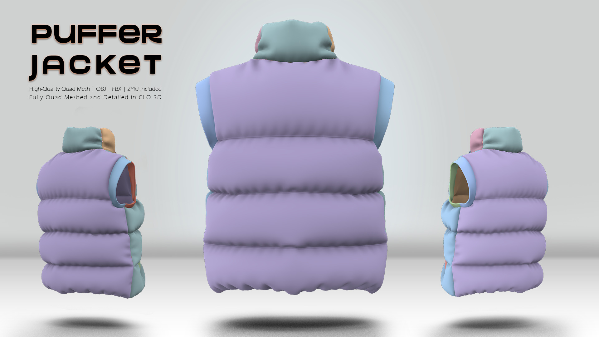 Puffer Jacket 02  3D model_7