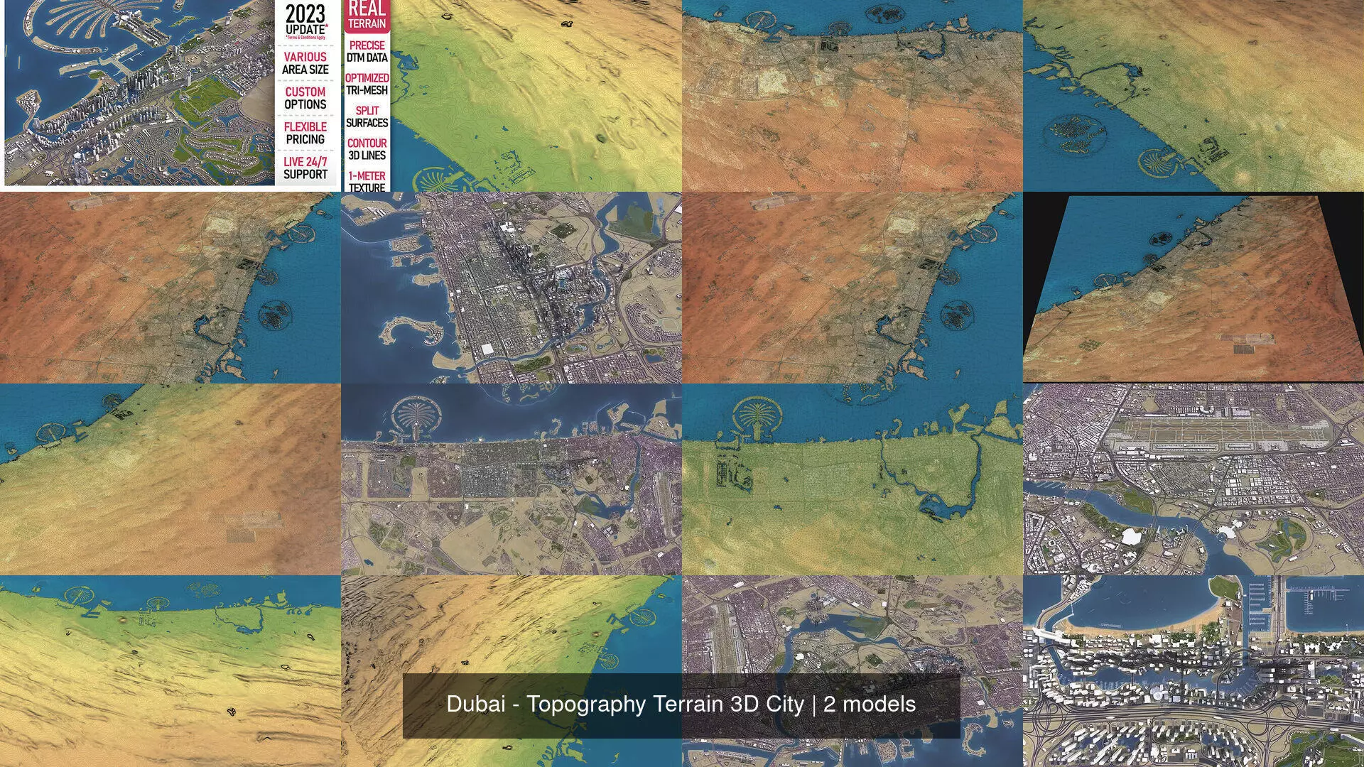 Dubai - Topography Terrain 3D City 3D Model Collection_1