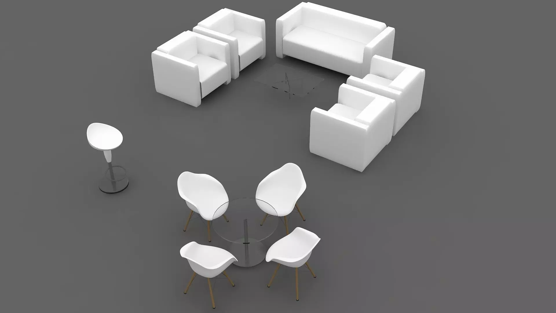 furniture of exhibitions Free 3D model_0