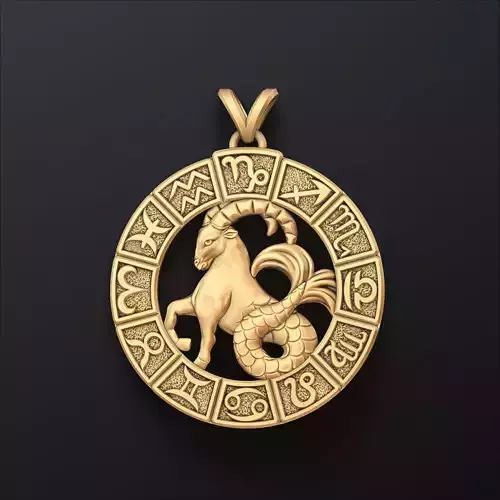 Horoscope Capricorn Pendant v2 3D print model