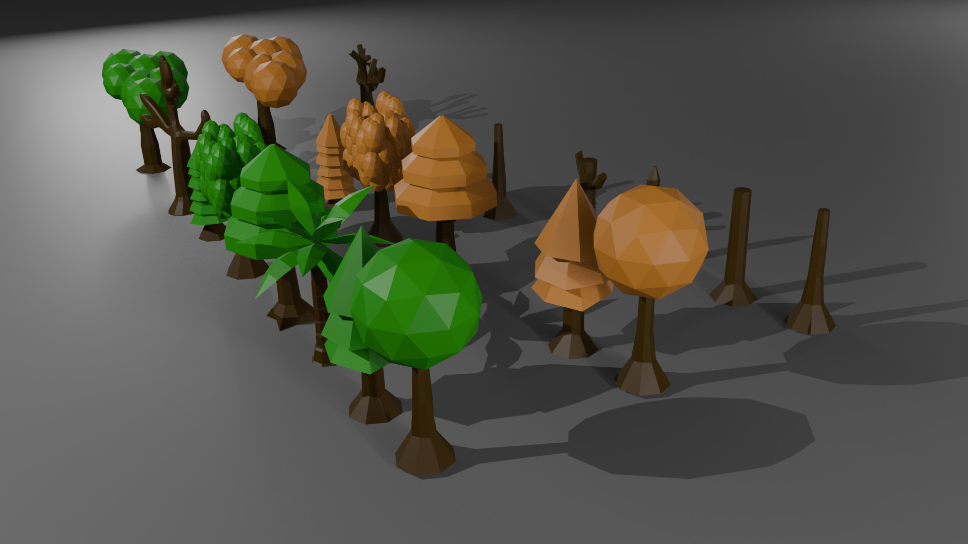 Stylized Low Poly Tree Pack  8 Trees plus  Seasonal Variations Low-poly 3D model_2