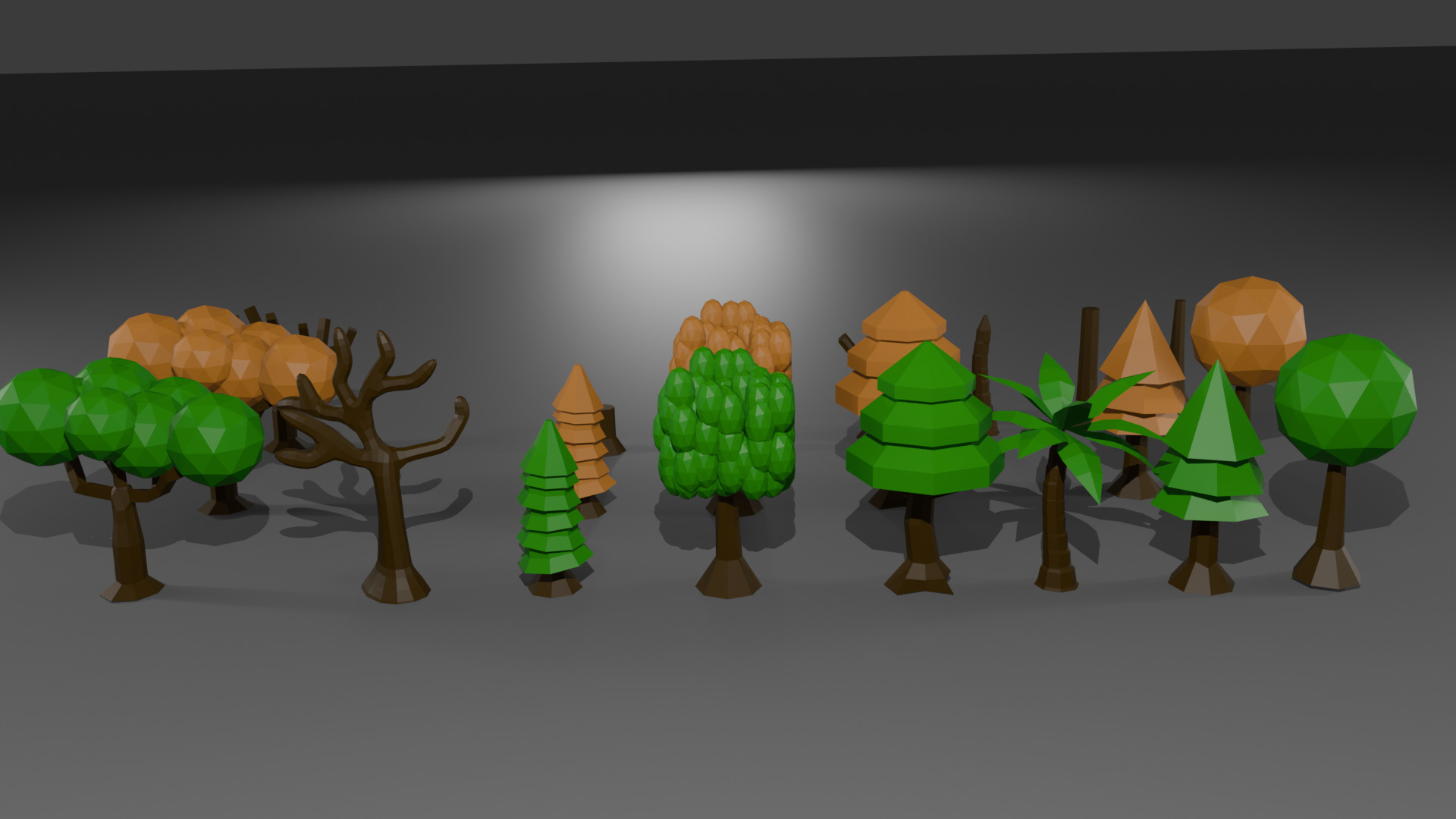 Stylized Low Poly Tree Pack  8 Trees plus  Seasonal Variations Low-poly 3D model_1