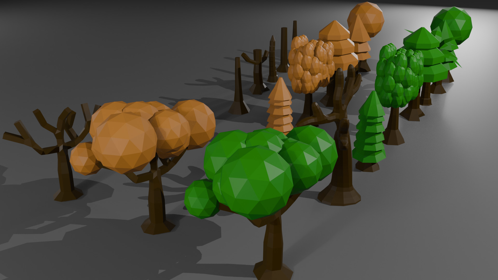 Stylized Low Poly Tree Pack  8 Trees plus  Seasonal Variations Low-poly 3D model_3