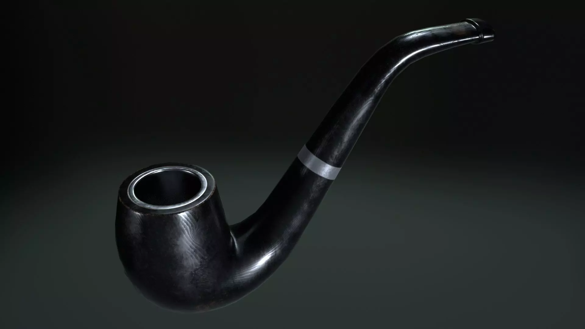 Wooden pipe smoking Low-poly 3D model
